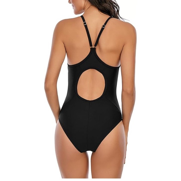 Black One Piece Racerback Swimsuit Small - Picture 3 of 8